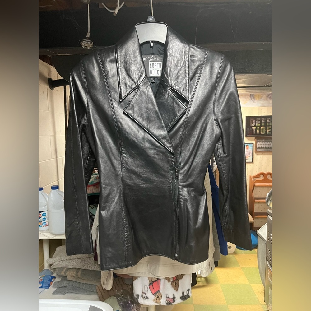 Michael Hoban Black Leather Jacket Size 5